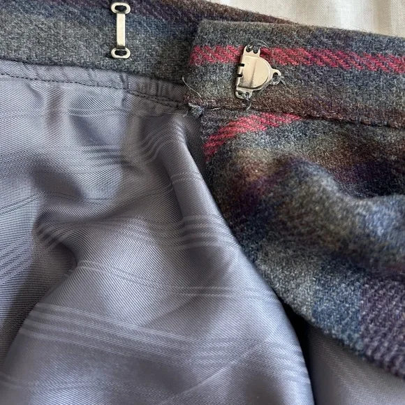 Vintage Wool Plaid Circle Wrap Skirt Gray Background Large -Darling! - Picture 9 of 10